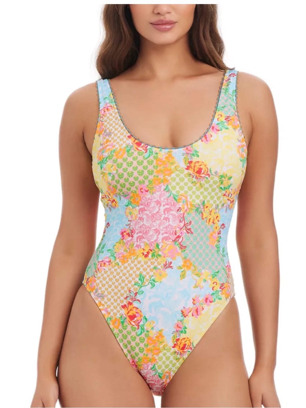 Jessica Simpson Scene Stealer Tank One Piece Swimsuit Size M